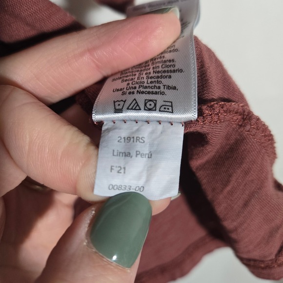 Nation LTD Jillian Bold Shoulder Tee Pima Cotton Rust Shirt Puff Romantic Large - Picture 6 of 10